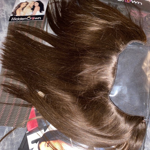 HiddenCrown Invisible Halo seamless blend extensions- dark brown 12’’ never worn - Picture 5 of 5